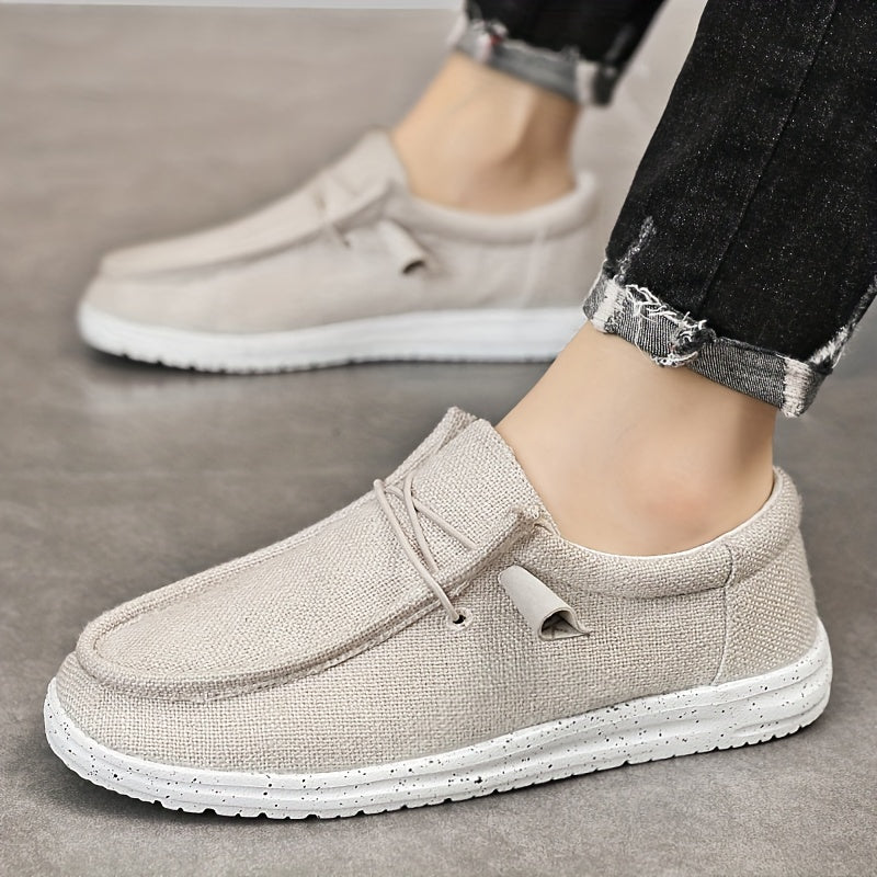 Men's Loafer Shoes with Decorative Shoelaces - Comfy Non-Slip Slip-On Breathable Shoes